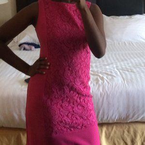 Studio One Hot Pink Lace Mini Dress